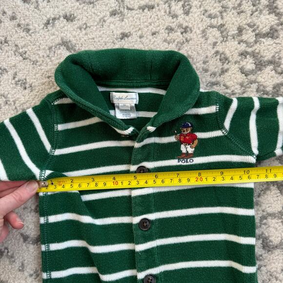 Vtg Ralph Lauren Embroidered Bear Polo Player Sleeper 9m - Picture 6 of 6